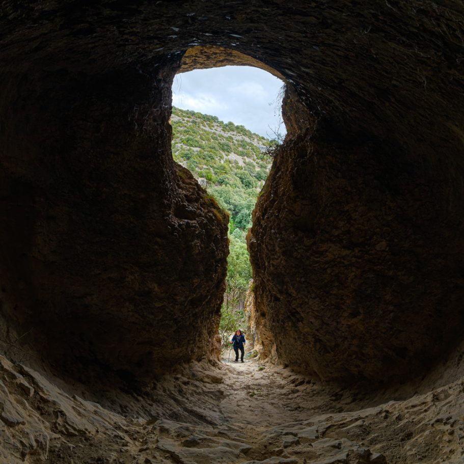 Keyhole-shaped cave entrance