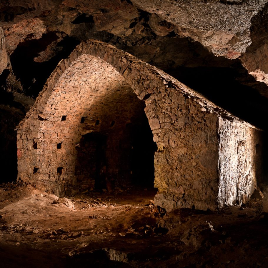 Ancient vault in a cave that was used for aging cheese